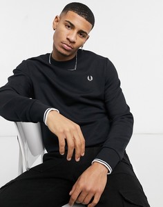 Черный свитшот с круглым вырезом Fred Perry