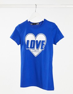 Синяя футболка с логотипом Love Moschino love-Синий