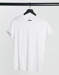 Белая футболка с отворотами на рукавах New Look-Белый