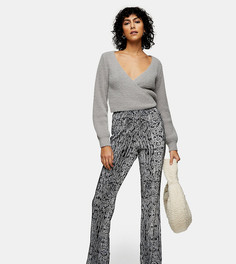 Расклешенные брюки с синим змеиным принтом Topshop Petite-Голубой