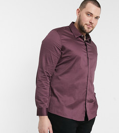 Сатиновая атласная рубашка ягодного цвета ASOS DESIGN Plus-Красный
