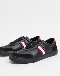 Черные кроссовки с красными полосками ASOS DESIGN-Черный