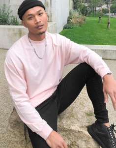 Свободный легкий свитшот розового цвета ASOS DESIGN-Розовый