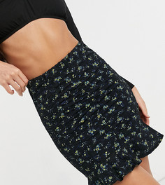 Юбка мини с оборками и желтым цветочным принтом ASOS DESIGN Tall-Многоцветный