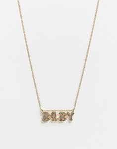 Золотистое ожерелье с подвеской в виде надписи "Baby" Topshop-Золотистый