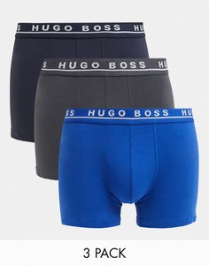 Набор из 3 синих боксеров-брифов BOSS Bodywear-Голубой