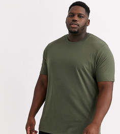 Футболка цвета хаки River Island Big & Tall-Зеленый