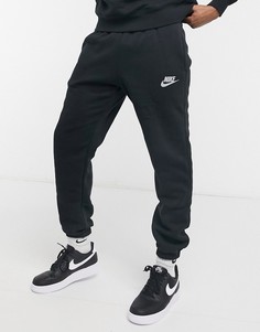 Черные джоггеры на манжетах со светоотражающим логотипом Nike-Черный