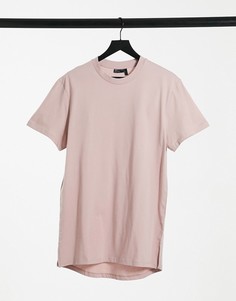 Сиреневая длинная футболка с разрезами по бокам ASOS DESIGN-Фиолетовый