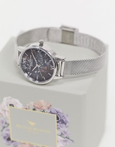 Серебристые часы с сетчатым браслетом Olivia Burton OB16GD23-Серебряный