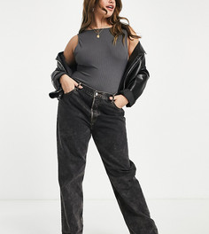 Черные выбеленные джинсы прямого кроя с классической талией в стиле 90-х ASOS DESIGN Curve-Черный