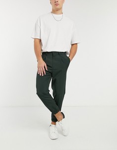 Суженные книзу строгие джоггеры цвета хаки ASOS DESIGN-Зеленый