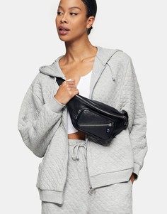 Серое худи с вафельной текстурой Topshop (от комплекта)-Серый