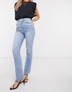 Выбеленные расклешенные джинсы с завышенной талией в стиле 70-х ASOS DESIGN-Синий