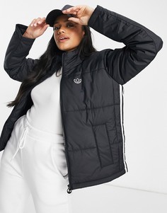 Черный короткий пуховик adidas Originals