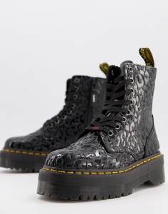 Черные массивные ботинки на платформе со шнурками и логотипом Dr Martens x X-Girl-Черный