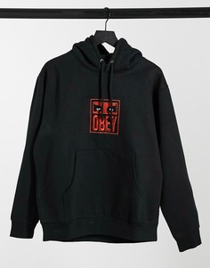 Худи черного цвета с вышивкой Obey-Черный