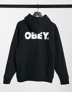Худи черного цвета с крупным логотипом на спине Obey-Черный