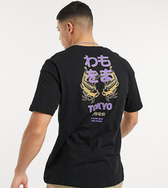 Черная oversized-футболка с принтом "Tokyo" на спине Jack & Jones Originals - эксклюзивно для ASOS-Черный