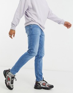 Синие джинсы скинни с заниженной талией в стиле 70-х ASOS DESIGN-Голубой