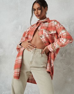 Куртка-рубашка в клетку в стиле oversized Missguided-Многоцветный