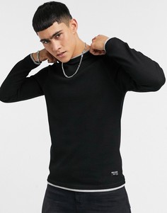 Черный двухслойный джемпер Bershka