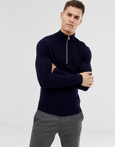 Темно-синий трикотажный джемпер с молнией Jack & Jones Premium