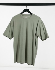 Зеленая oversized-футболка с круглым вырезом New Look-Зеленый