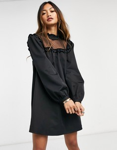 Черное платье мини Topshop-Черный