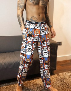 Пижамные штаны с рождественским мультяшным принтом ASOS DESIGN-Многоцветный