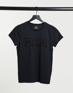Черная футболка с логотипом Polo Ralph Lauren-Черный
