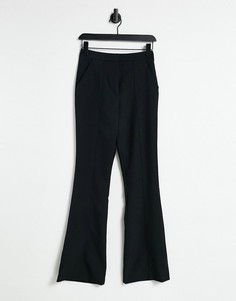 Узкие расклешенные брюки черного цвета со швами ASOS DESIGN-Черный