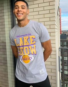 Серая футболка с принтом "LA Lakers lake show" Mitchell & Ness NBA-Серый