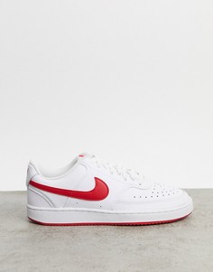 Бело-красные низкие кроссовки Nike Court Vision-Синий