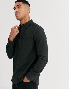 Рубашка цвета хаки с узором "в елочку" Burton Menswear-Зеленый