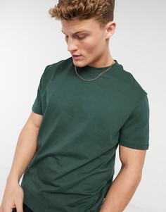 Темно-зеленая футболка свободного кроя из органического хлопка ASOS DESIGN-Зеленый