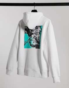 Худи белого цвета с принтом "иллюзии" Topman-Белый