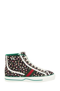 Высокие тканевые кеды Gucci Tennis 1977