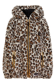 Объемная куртка с леопардовым принтом Miu Miu