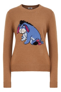 Коричневый джемпер с принтом Eeyore Miu Miu