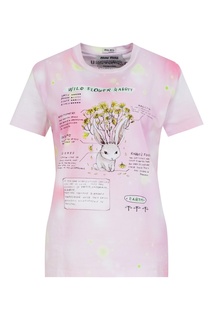 Розовая футболка с принтом Miu Miu