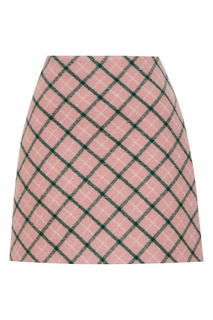 Шерстяная юбка в косую клетку Miu Miu