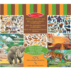 Набор стикеров с фоном Melissa & Doug "Творчество" Джунгли и Саванна