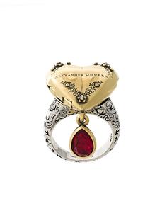 Alexander McQueen кольцо с сердцем-медальоном