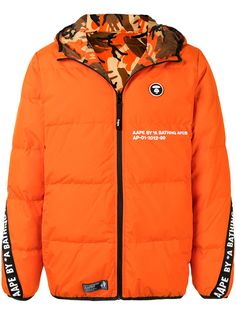 AAPE BY *A BATHING APE® двусторонний пуховик с капюшоном