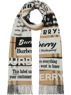 Burberry жаккардовый шарф с логотипом