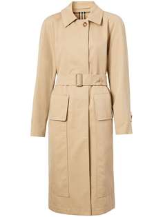 Burberry однобортное пальто с поясом