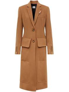 Burberry однобортное пальто с заостренными лацканами