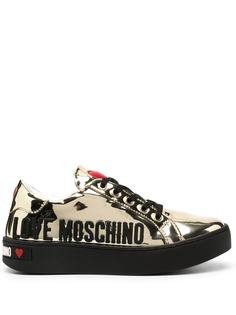 Love Moschino кеды с эффектом металлик