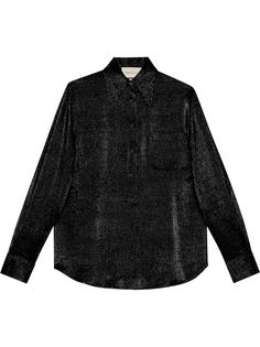 Gucci креповая рубашка в тонкую полоску